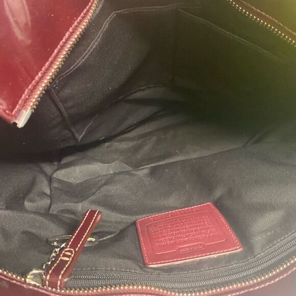 COACH F12838 Burgundy Patent Leather Tote Shoulder Bag SEE DESCRIPTION Vintage - Picture 13 of 14